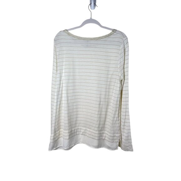 New Directions Long Sleeve Gold Stripe Tunic Top Holiday New Years L - Picture 6 of 9